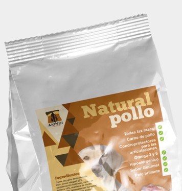 Pienso natural para perros de pollo